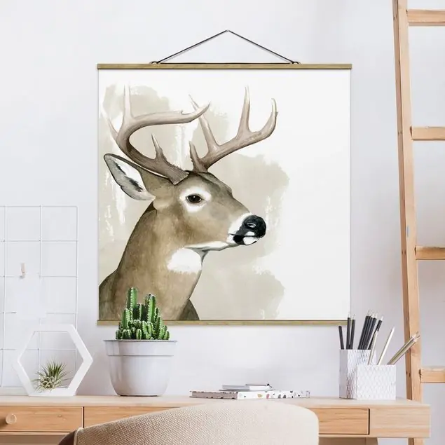 Letzte Chance Waldfreunde - Hirsch Stoffbild - Quadrat