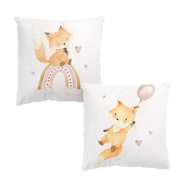 Fuchsbaby Regenbogen Luftballon Duo Rosa Dekokissen – Canvas Preis Gesenkt