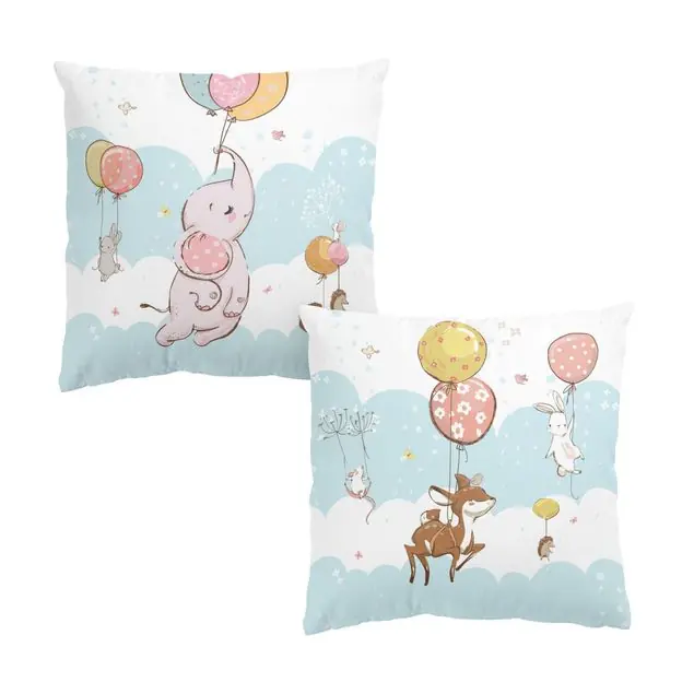 Luftballon Wolken Tiere - Elefant Reh Duo Dekokissen – Canvas Neue Kollektion