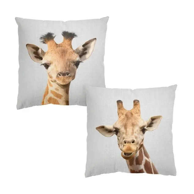 Lustige Giraffen Duo Dekokissen – Canvas Mega-Angebot