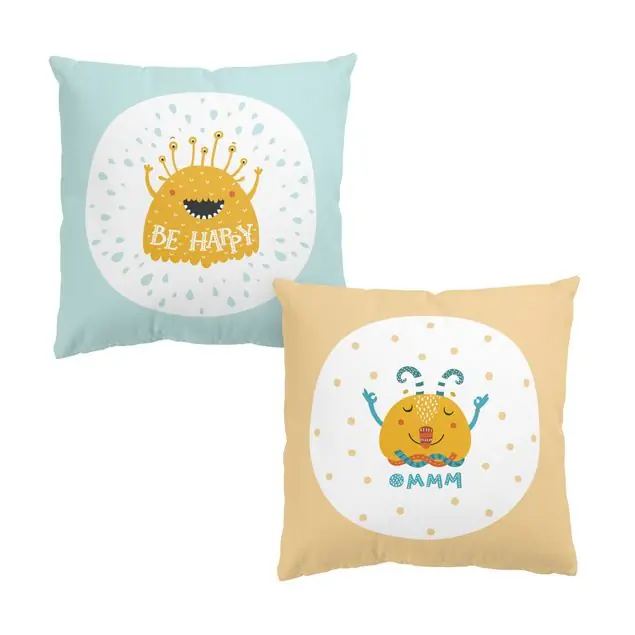Süße Monster Duo III Dekokissen – Canvas Sonderangebot