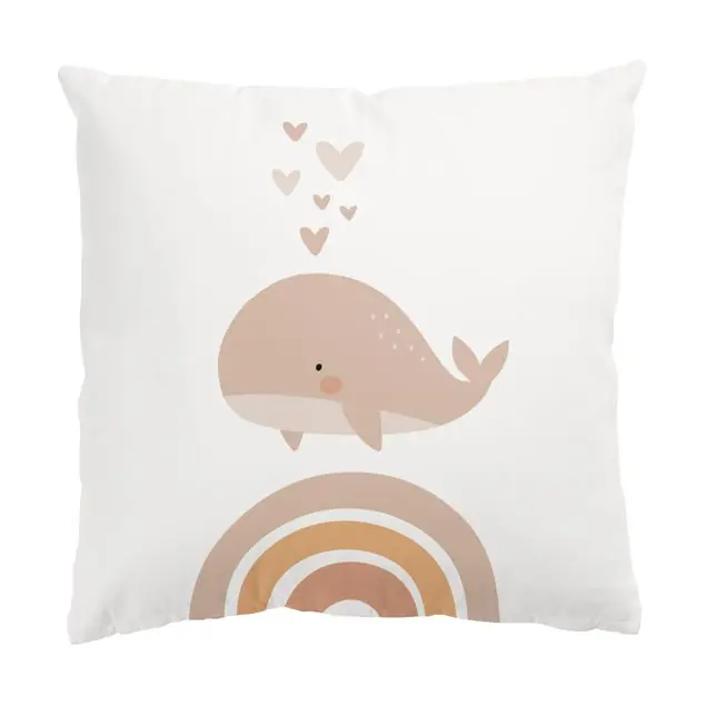 Heißes Angebot Boho Wal und Regenbogen Dekokissen – Canvas