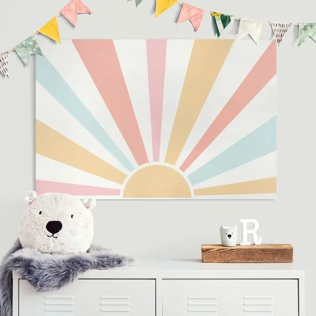 Boho Sonne Pastell Leinwandbild – Canvas Rabatt