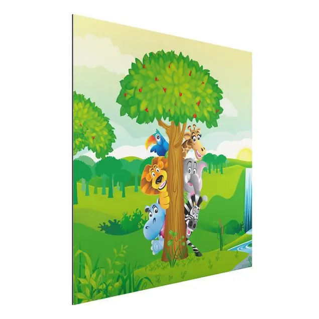 Angebot Dschungeltiere Alu-Dibond Bild - Quadrat