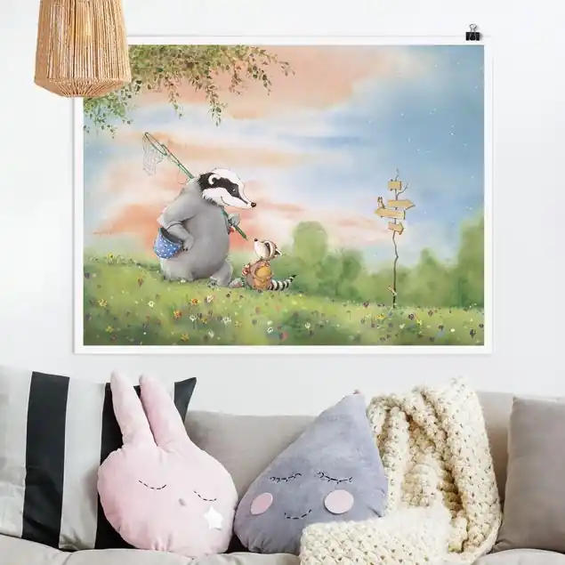 Angebot Wassili und Sibelius am Wegweiser Poster - Querformat
