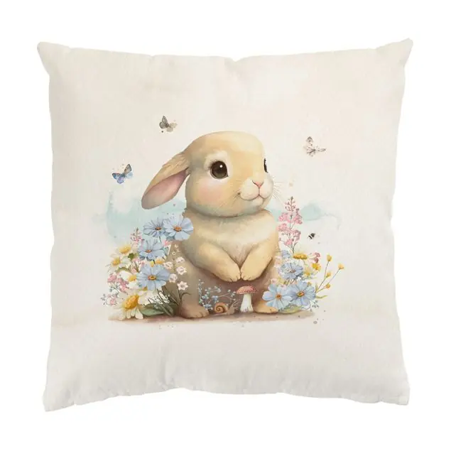Hase auf Blumenwiese Dekokissen – Canvas Must-Have