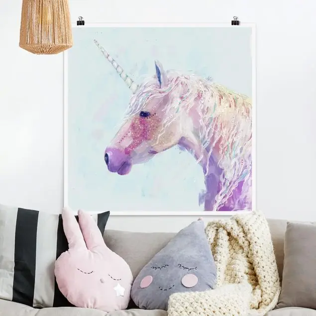 Mystisches Einhorn II Poster - Quadrat Bestseller