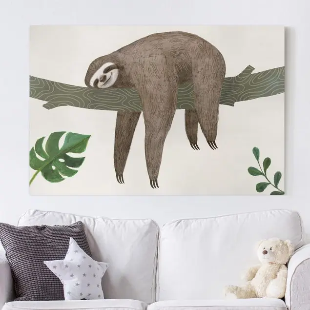 Sale Faultier Sprüche - Chill Leinwandbild – Canvas