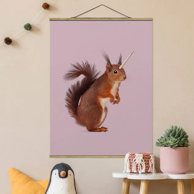 Markenprodukt Einhörnchen Stoffbild - Hochformat