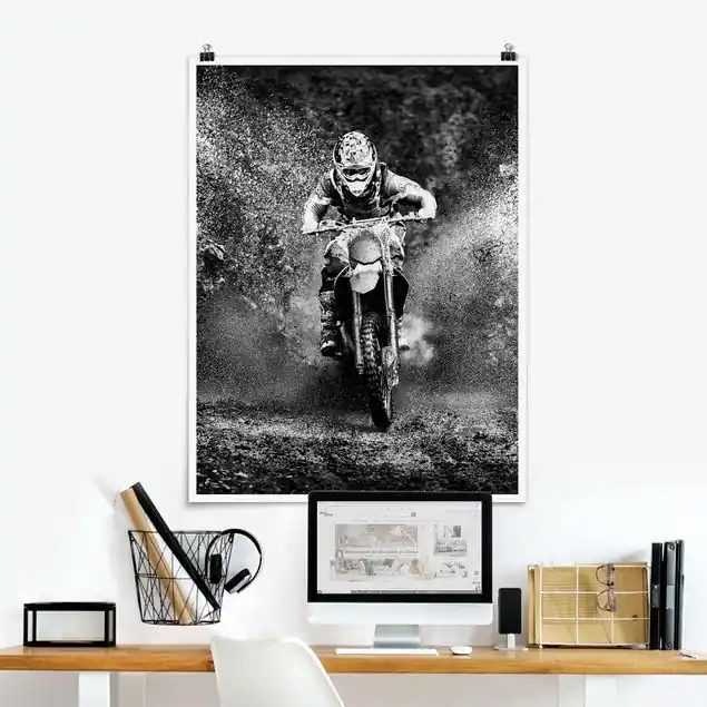Motocross im Schlamm Poster - Hochformat Top-Angebot