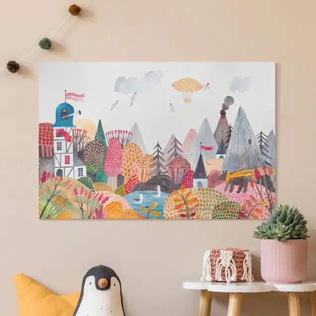 Gratis Versand Bunter Märchenwald Leinwandbild – Canvas