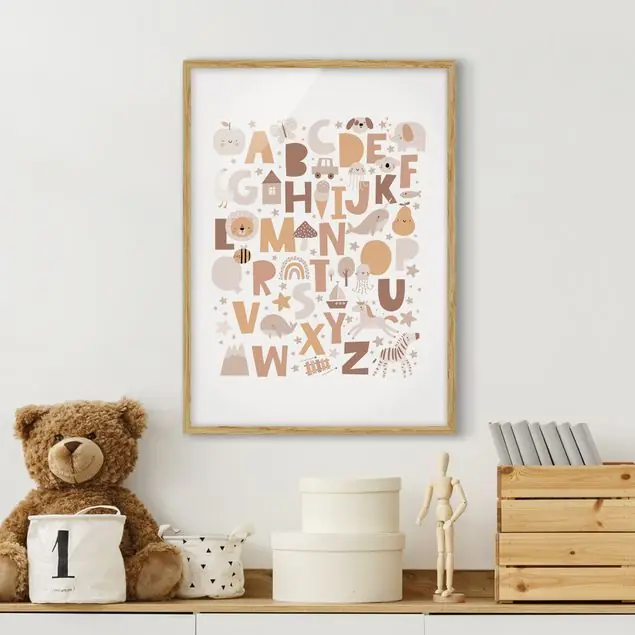 Neuheit Boho Alphabet Bild mit Rahmen