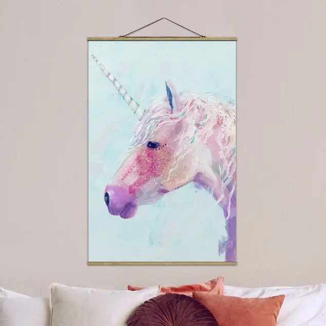 Mystisches Einhorn II Stoffbild - Hochformat Neue Kollektion