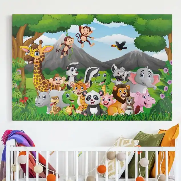 Wilde Dschungeltiere Leinwandbild – Canvas Sichere Zahlung