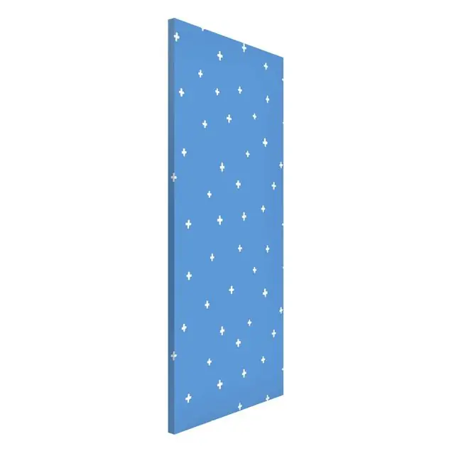 Gezeichnete Weiße Kreuze auf Blau Magnettafel Mega-Angebot