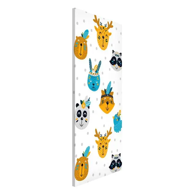 Tierische Indianerfreunde mit Federschmuck Magnettafel Online Kaufen