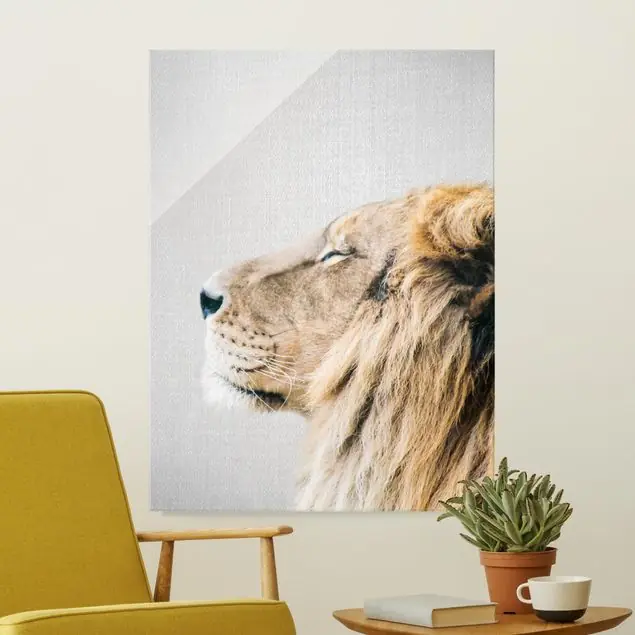 Löwe Leopold Glasbild Highlight
