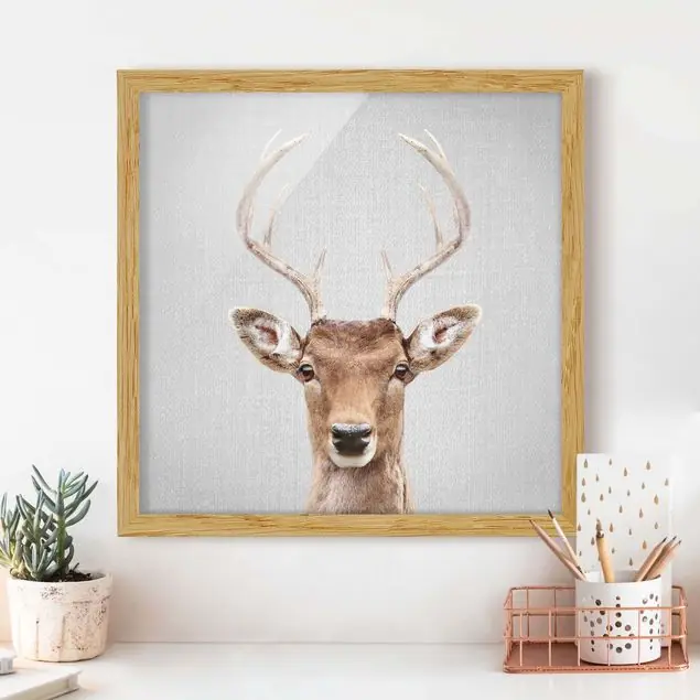 Neu Im Sortiment Hirsch Heinrich Bild mit Rahmen
