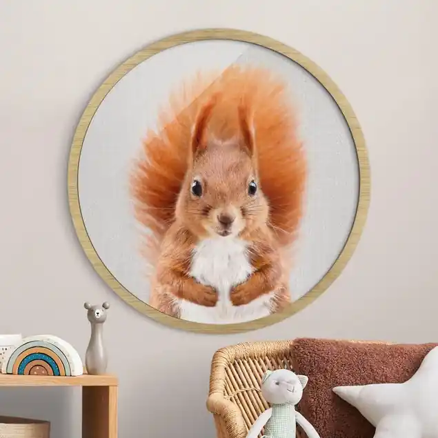 Eichhörnchen Elisabeth Rundes Bild mit Rahmen Letzte Chance