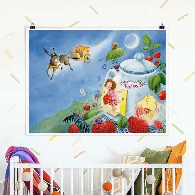 Erdbeerinchen Erdbeerfee - Traumeselchen Casimir Poster - Querformat Garantierte Lieferung