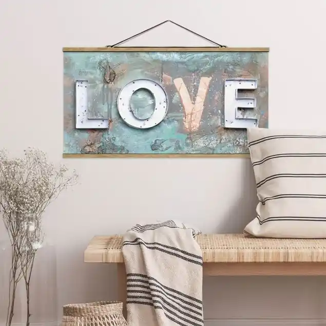 Kostenloser Versand Streetart Love Stoffbild