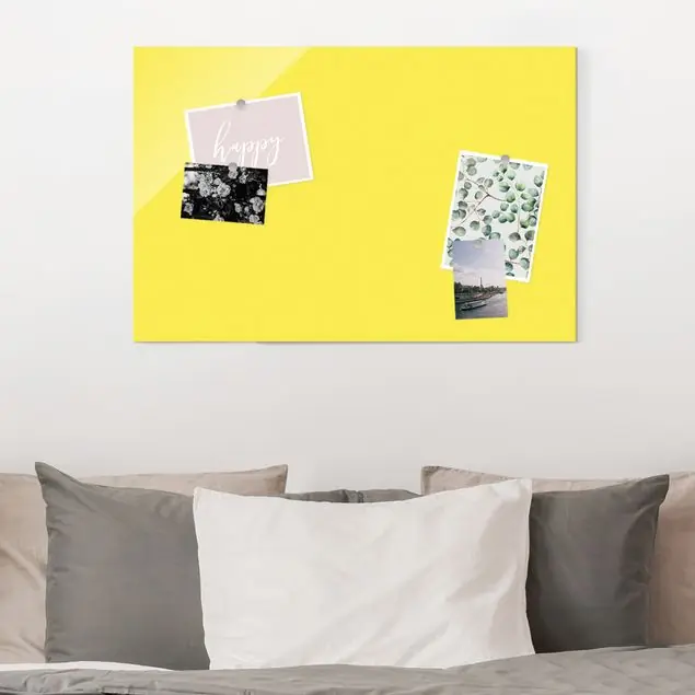 Colour Lemon Yellow Glasbild Kostenloser Rückversand