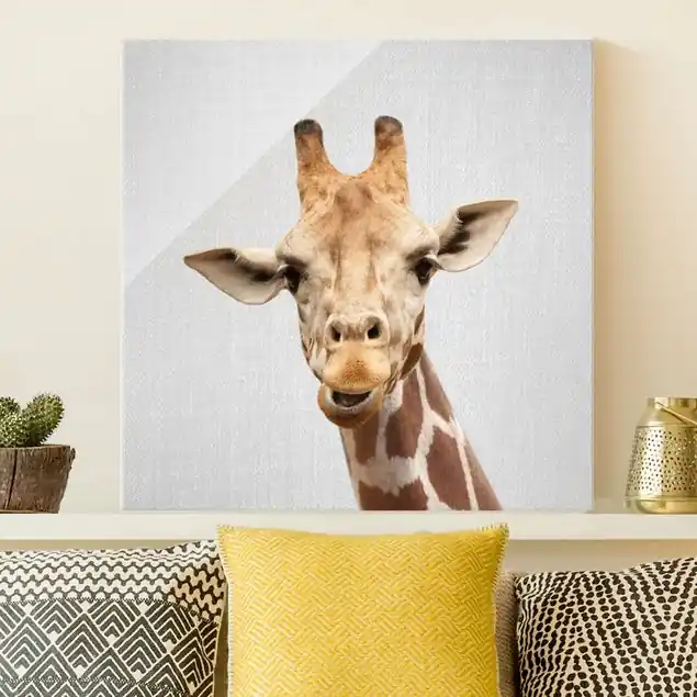 Abverkauf Giraffe Gundel Glasbild
