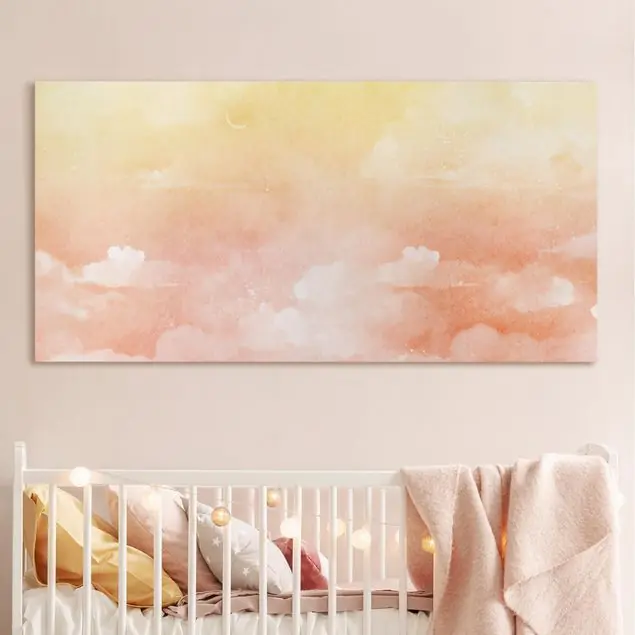 Geprüft Wolkenhimmel Pastell Leinwandbild – Canvas