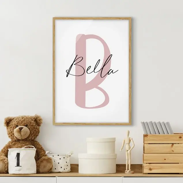 Letzte Chance Wunschbuchstabe mit Wunschtext Rosa Bild mit Rahmen