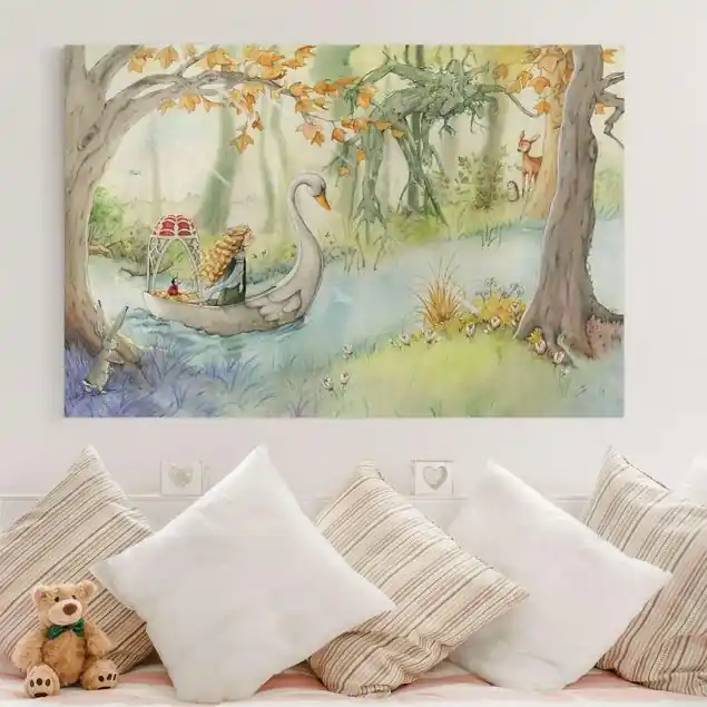 Echt Lilia die kleine Elbenprinzessin - Im Schwanenboot Leinwandbild – Canvas