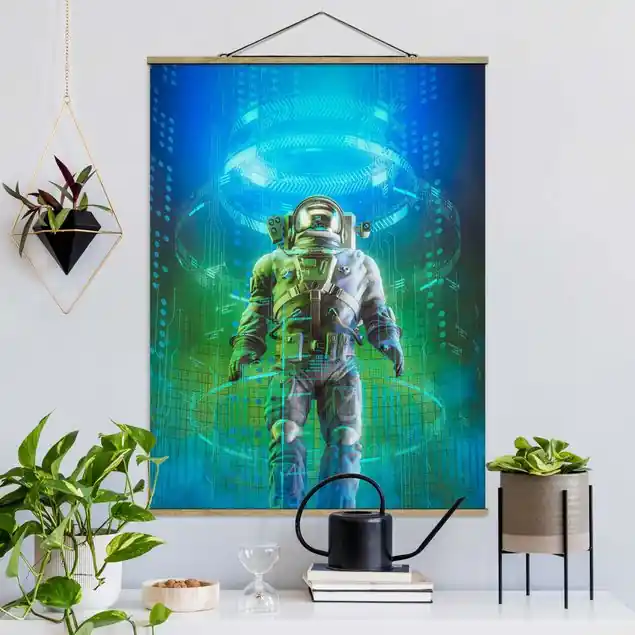 Astronaut in Röhre Stoffbild Kostenloser Versand