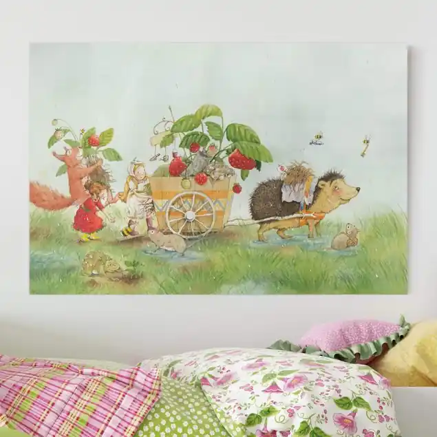 Mega-Angebot Erdbeerinchen Erdbeerfee - Mit Igel Leinwandbild – Canvas