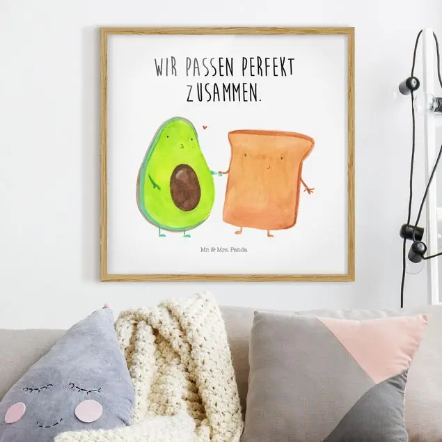 Mr. & Mrs. Panda - Avocado - Perfektes Toast Bild mit Rahmen Top-Angebot