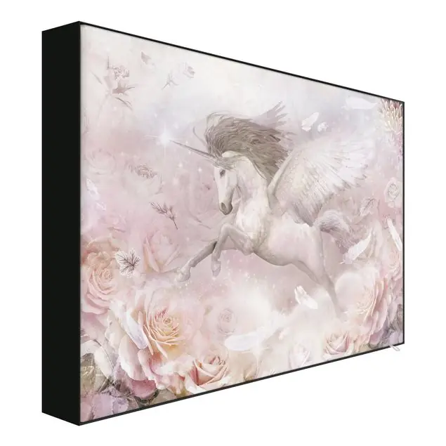 Preisknaller Pegasus Einhorn mit Rosen Akustik-Wechselbild