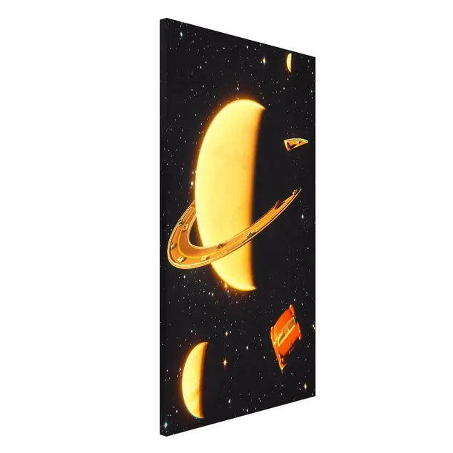 Retro Collage - The Rings Of Saturn Magnettafel Begrenztes Angebot