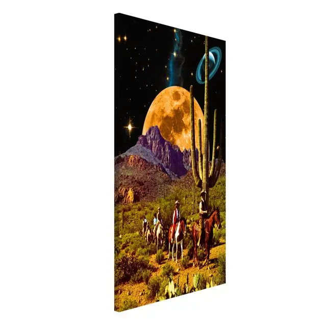 Retro Collage - Space Cowboys Magnettafel Neu
