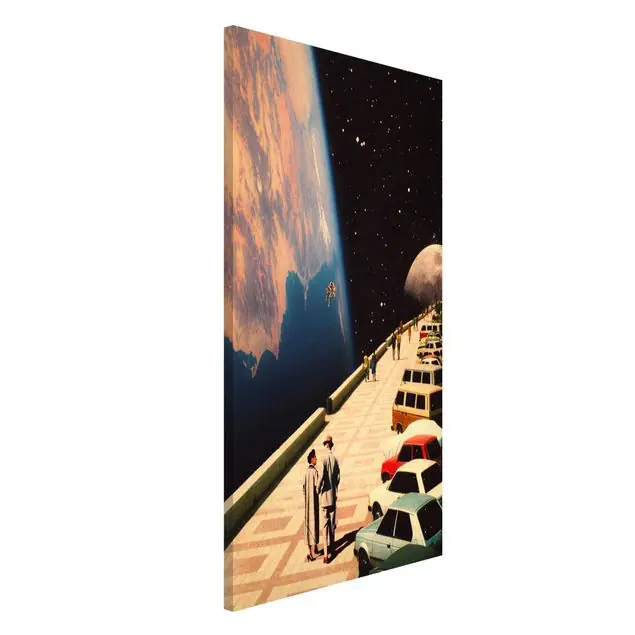 Retro Collage - Boardwalk In Space Magnettafel Neu Im Sortiment