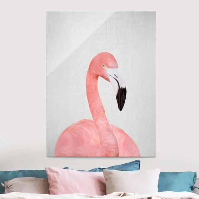 Preis Gesenkt Flamingo Fabian Glasbild