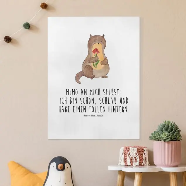 Mr. & Mrs. Panda - Otter - Memo an Mich Leinwandbild – Canvas Jetzt Bestellen