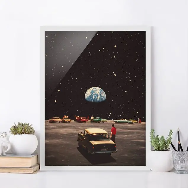 Knallerangebot Retro Collage - Sehnsucht Bild mit Rahmen