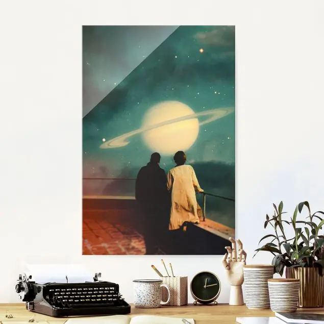Retro Collage - Gemeinsam durch den Sturm Glasbild Neue Kollektion
