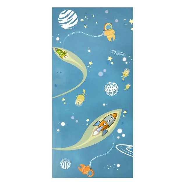Preisknaller No.MW16 Buntes Weltraumtreiben Magnettafel - Hochformat 1:2