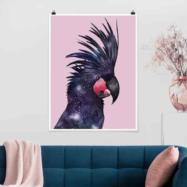 Sale Kakadu mit Galaxie Poster - Hochformat