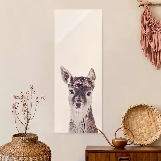 Must-Have Reh Kitz Portrait Glasbild