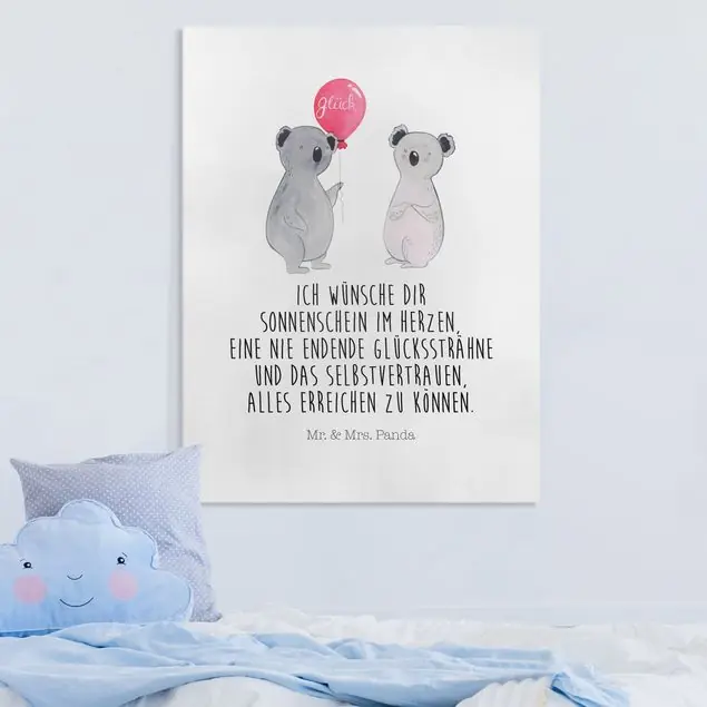 Mr. & Mrs. Panda - Koala - Sonnenschein im Herzen Leinwandbild – Canvas Kracherpreis