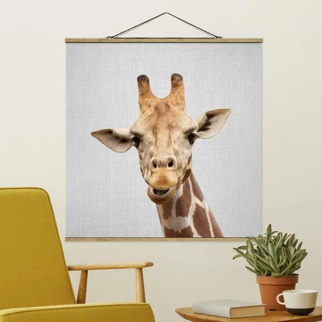 Schneller Versand Giraffe Gundel Stoffbild