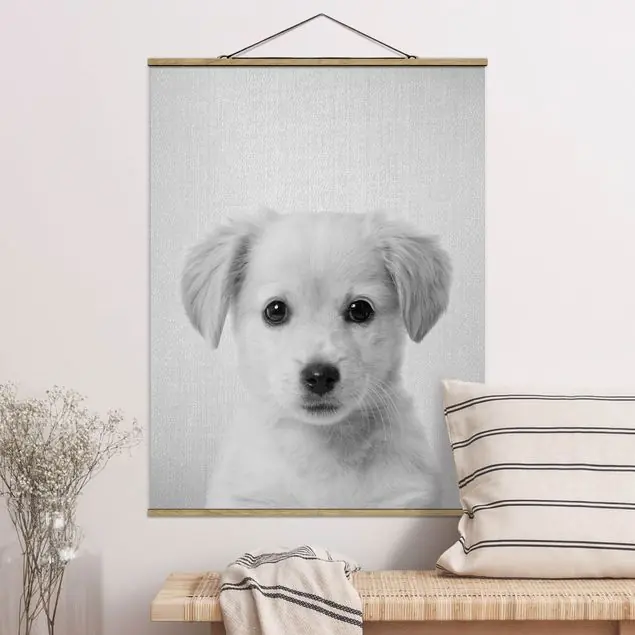Top-Angebot Baby Golden Retriever Gizmo Schwarz Weiß Stoffbild
