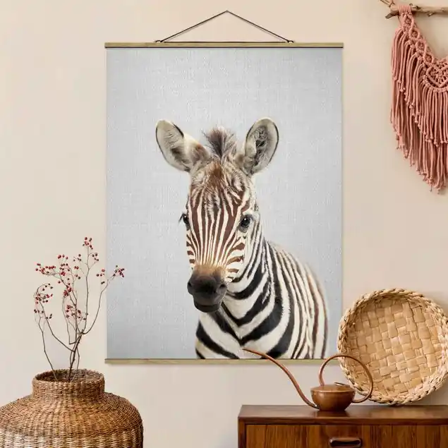 Schneller Versand Baby Zebra Zoey Stoffbild