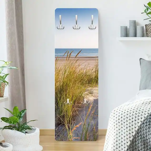 Mega-Angebot Stranddüne am Meer                               Designpaneel Wandgarderobe • inkl. großes Haken-Set • hergestellt in Deutschland • platzsparend • besonderer Eyecatcher