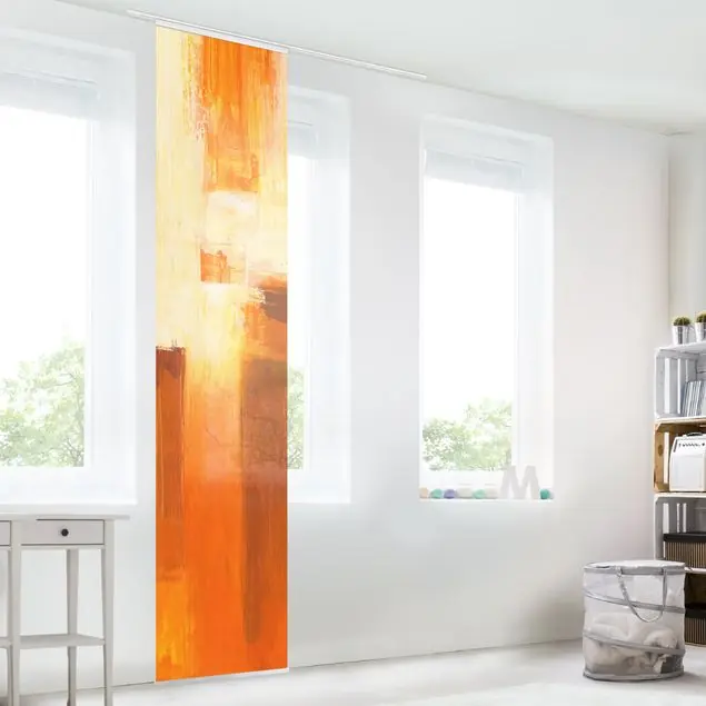 Komposition in Orange und Braun 01 Schiebegardine Set Top-Angebot